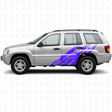 Autocollant vinyle latéral décoratif éclaboussures de boue pour Jeep Grand Cherokee 1999-2004_2