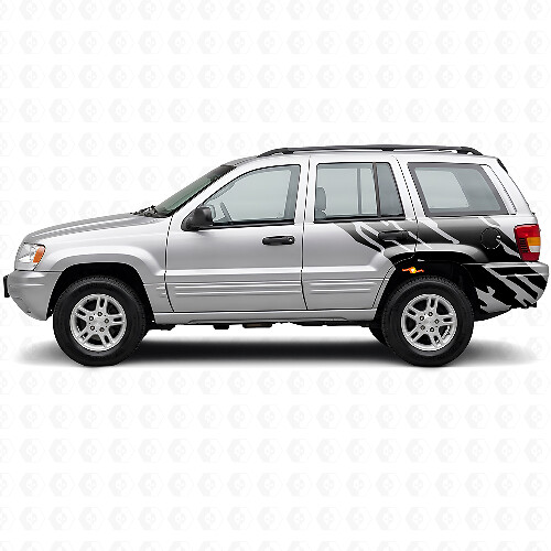 Autocollant vinyle décoratif éclaboussures de boue arrière latéral pour Jeep Grand Cherokee 1999-2004