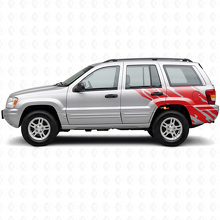 Autocollant vinyle décoratif éclaboussures de boue arrière latéral pour Jeep Grand Cherokee 1999-2004_3