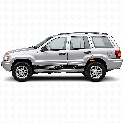Autocollant latéral en vinyle à rayures entrelacées pour Jeep Grand Cherokee 1999-2004