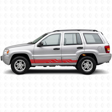Autocollant latéral en vinyle à rayures entrelacées pour Jeep Grand Cherokee 1999-2004_3