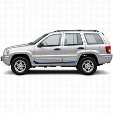 Autocollant vinyle bandes latérales style course pour Jeep Grand Cherokee 1999-2004_2