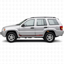 Autocollant vinyle bandes latérales style course pour Jeep Grand Cherokee 1999-2004_3