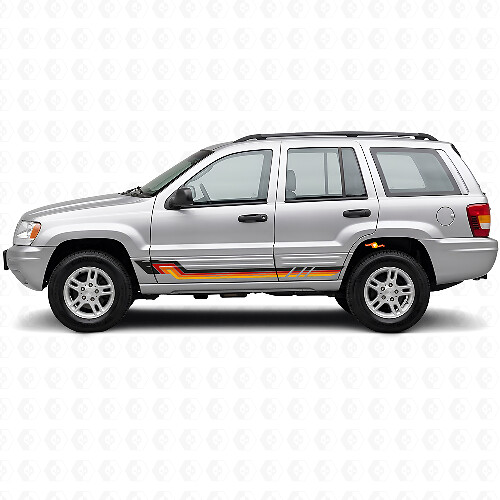 Autocollant en vinyle à bandes latérales style vintage pour Jeep Grand Cherokee 1999-2004