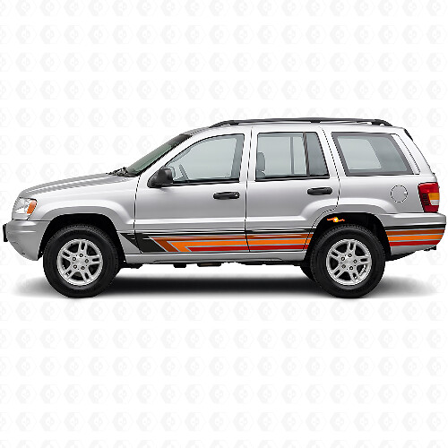 Autocollant Vinyle Latéral Bandes Droites Vintage pour Jeep Grand Cherokee 1999-2004