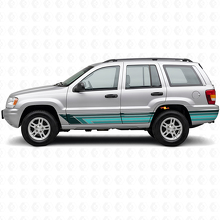 Autocollant Vinyle Latéral Bandes Droites Vintage pour Jeep Grand Cherokee 1999-2004_2