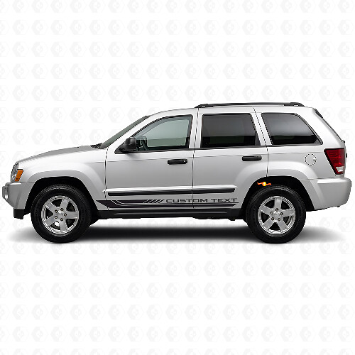 Autocollant en vinyle à bandes latérales incurvées à carreaux pour Jeep Grand Cherokee 2005-2010