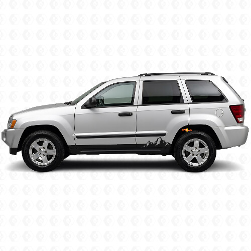 Autocollant latéral en vinyle à fines rayures de montagnes pour Jeep Grand Cherokee 2005-2010