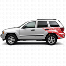 Autocollant vinyle graphique éclaboussures de boue arrière côté pour Jeep Grand Cherokee 2005-2010_3