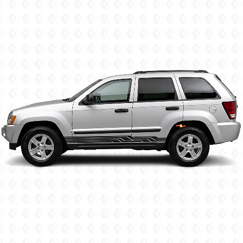 Autocollant latéral en vinyle à rayures entrelacées pour Jeep Grand Cherokee 2005-2010