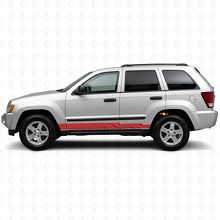 Autocollant latéral en vinyle à rayures entrelacées pour Jeep Grand Cherokee 2005-2010_3