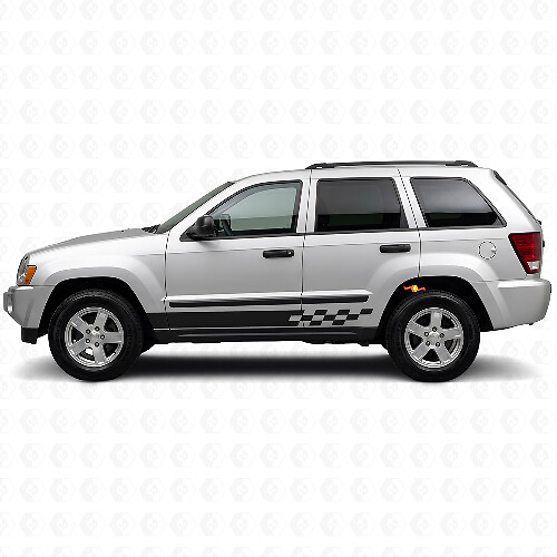 Autocollant latéral à rayures à damier pour Jeep Grand Cherokee 2005-2010