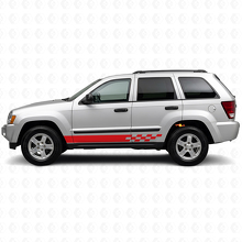 Autocollant latéral à rayures à damier pour Jeep Grand Cherokee 2005-2010_3