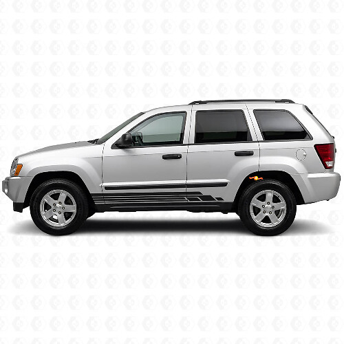 Kit de décalcomanies latérales en vinyle à bandes courbes pour Jeep Grand Cherokee 2005-2010_1