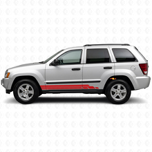 Kit de décalcomanies latérales en vinyle à bandes courbes pour Jeep Grand Cherokee 2005-2010_3