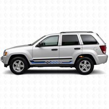 Autocollant en vinyle rayures latérales à drapeau à damier pour Jeep Grand Cherokee 2005-2010_2