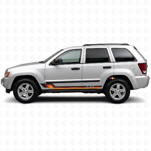 Autocollant vinyle bandes latérales style vintage pour Jeep Grand Cherokee 2005-2010_1