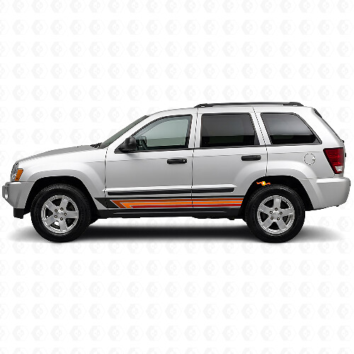 Autocollant latéral vinyle à bandes droites vintage pour Jeep Grand Cherokee 2005-2010