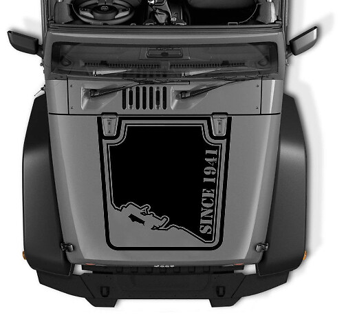 Autocollant en vinyle pour capot Outline depuis 1941 pour Jeep Wrangler