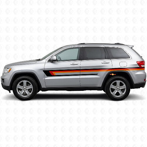 Autocollant en vinyle à triple bande latérale pour porte Jeep Grand Cherokee 2011-2021