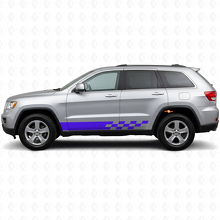 Autocollant Vinyle Latéral à Rayures Damier pour Jeep Grand Cherokee 2011-2021_2