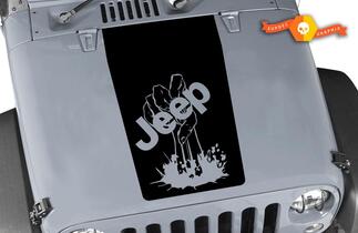 Jeep Zombie main wrangler capot CJ YJ TJ JK vinyle autocollant autocollant