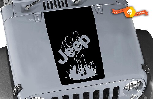 Jeep Zombie main wrangler capot CJ YJ TJ JK vinyle autocollant autocollant