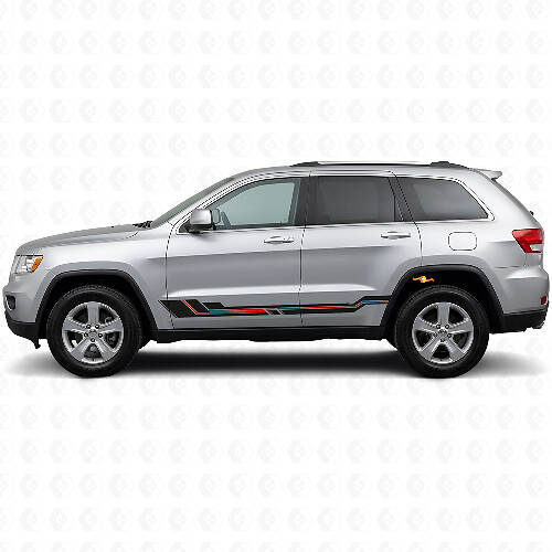 Autocollant en vinyle à bandes courbes pour panneau latéral de Jeep Grand Cherokee 2011-2021