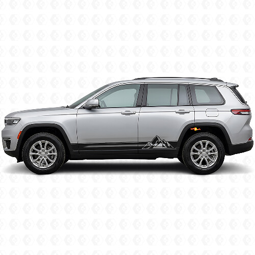 Autocollant Latéral en Vinyle Style Montagnes pour Jeep Grand Cherokee 2021+