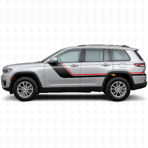 Autocollant Vinyle Latéral À Double Bande pour Jeep Grand Cherokee 2021+