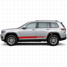 Autocollant Vinyle Latéral à Rayures Damier pour Jeep Grand Cherokee 2021+_3