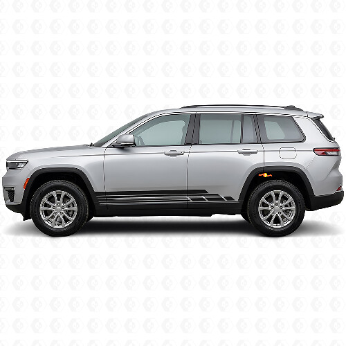 Kit d'autocollants latéraux en vinyle à bandes courbes pour Jeep Grand Cherokee 2021+