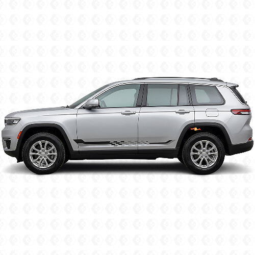 Autocollants en vinyle à rayures latérales à damier pour Jeep Grand Cherokee 2021+