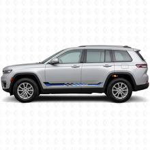 Autocollants en vinyle à rayures latérales à damier pour Jeep Grand Cherokee 2021+_2