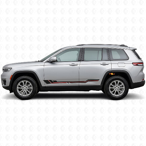 Autocollant en vinyle pour bas de caisse avec bandes courbées pour Jeep Grand Cherokee 2021+