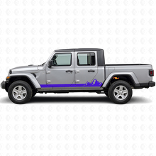 Autocollant Latéral Vinyle Fines Rayures Montagnes pour Jeep Gladiator 2020+_2