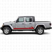 Autocollant Latéral Vinyle Fines Rayures Montagnes pour Jeep Gladiator 2020+_3