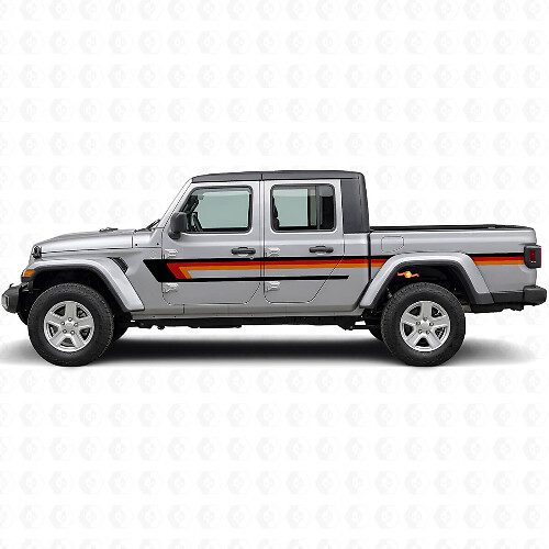 Autocollant vinyle bande triple latérale pour porte Jeep Gladiator 2020+_1