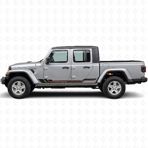 Autocollant en vinyle bandes courbées pour bas de caisse Jeep Gladiator 2020+