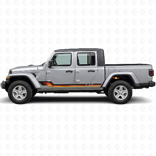 Autocollant en vinyle à rayures latérales style vintage pour Jeep Gladiator 2020+_1