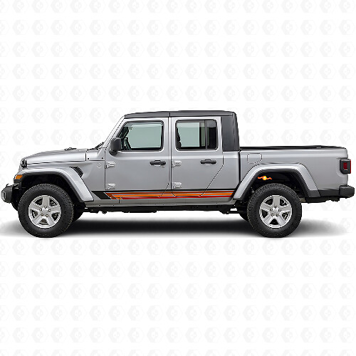 Autocollant Vinyle Latéral à Rayures Droites Vintage pour Jeep Gladiator 2020+_1