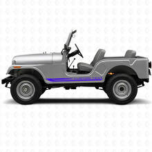 Autocollant en vinyle à bandes latérales courbes à damier pour Jeep CJ-5 1955-1983_2
