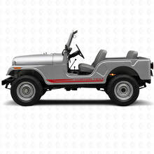 Autocollant en vinyle à bandes latérales courbes à damier pour Jeep CJ-5 1955-1983_3