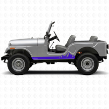 Autocollant latéral vinyle à fines rayures Montagnes pour Jeep CJ-5 1955-1983_2