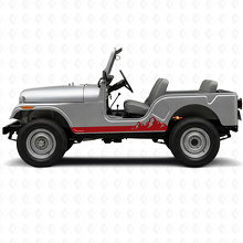 Autocollant latéral vinyle à fines rayures Montagnes pour Jeep CJ-5 1955-1983_3