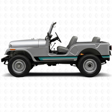 Autocollant vinyle à triple bandes latérales pour porte Jeep CJ-5 1955-1983_2