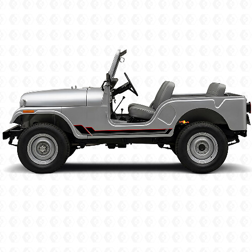 Autocollant vinyle à bandes jumelles pour bas de caisse Jeep CJ-5 1955-1983