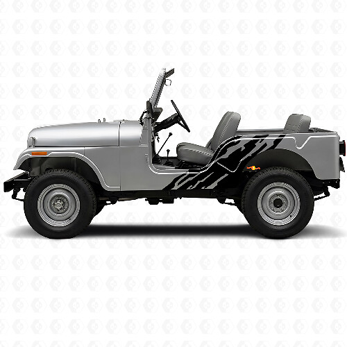 Décalcomanie vinyle latérale graphique anti-projections de boue pour Jeep CJ-5 1955-1983_1