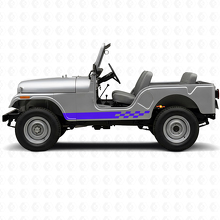 Autocollant vinyle latéral à rayures à damiers pour Jeep CJ-5 1955-1983_2