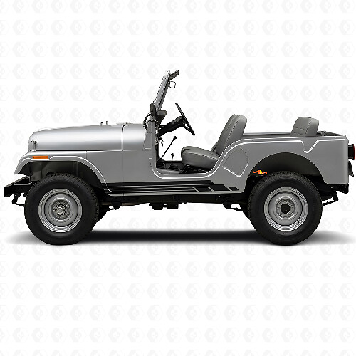 Kit d'autocollants vinyle latéraux à bandes courbes pour Jeep CJ-5 1955-1983_1